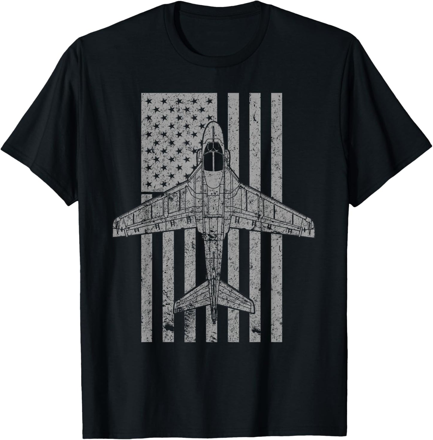 A-6 Intruder A6 Jet Airplane Vintage Flag T-Shirt - T-Shirt | Black