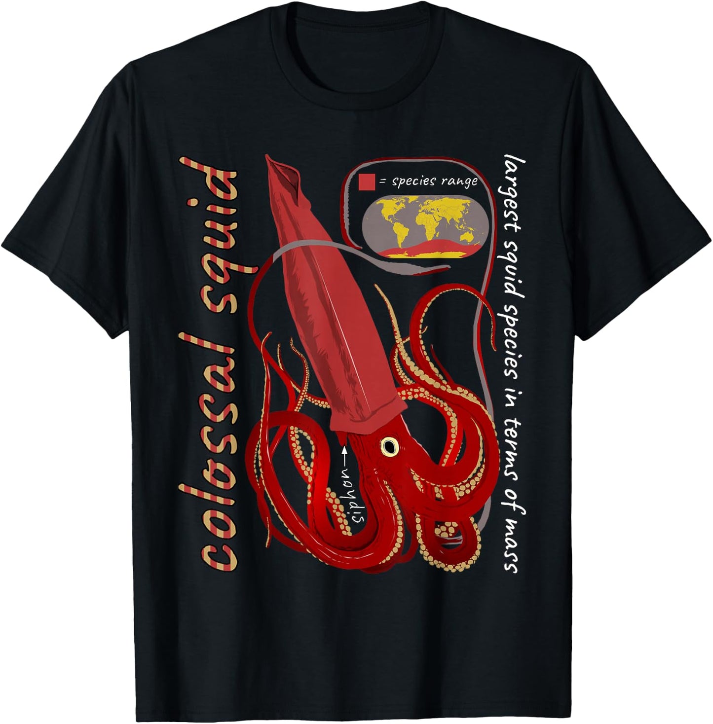 ETCreations Colossal Squid , Small, Black T-Shirt - T-Shirt | Black