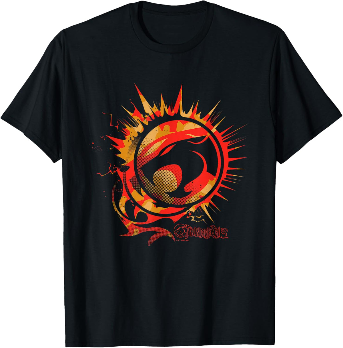 ThunderCats Logo on Fire T-Shirt - T-Shirt | Black