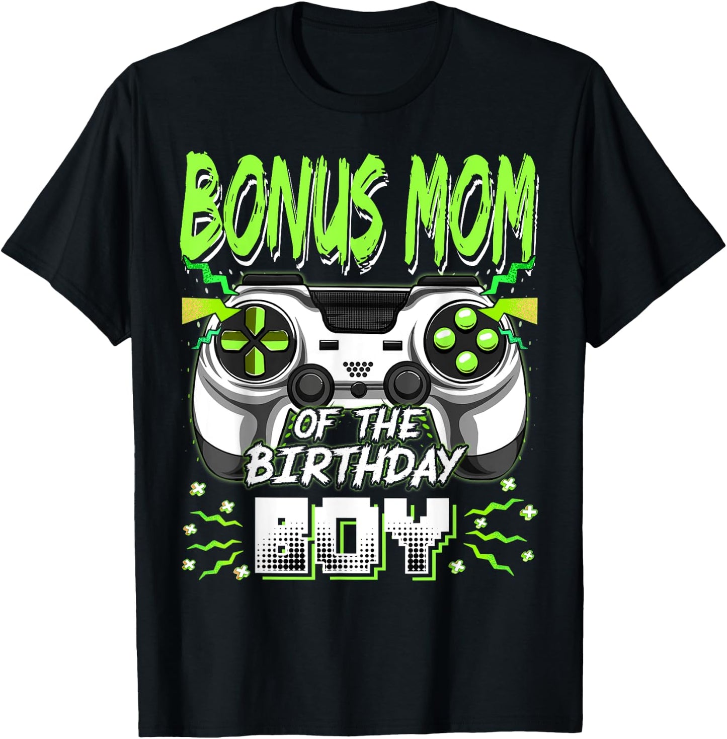 Bonus Mom Of The Birthday Boy Video Game Bday Party T-Shirt - T-Shirt | Black