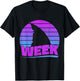 2025 Week Retro Shark Fin Lover Sea Ocean Animal Summer Trip Men Women Kids T-Shirt - T-Shirt | Black