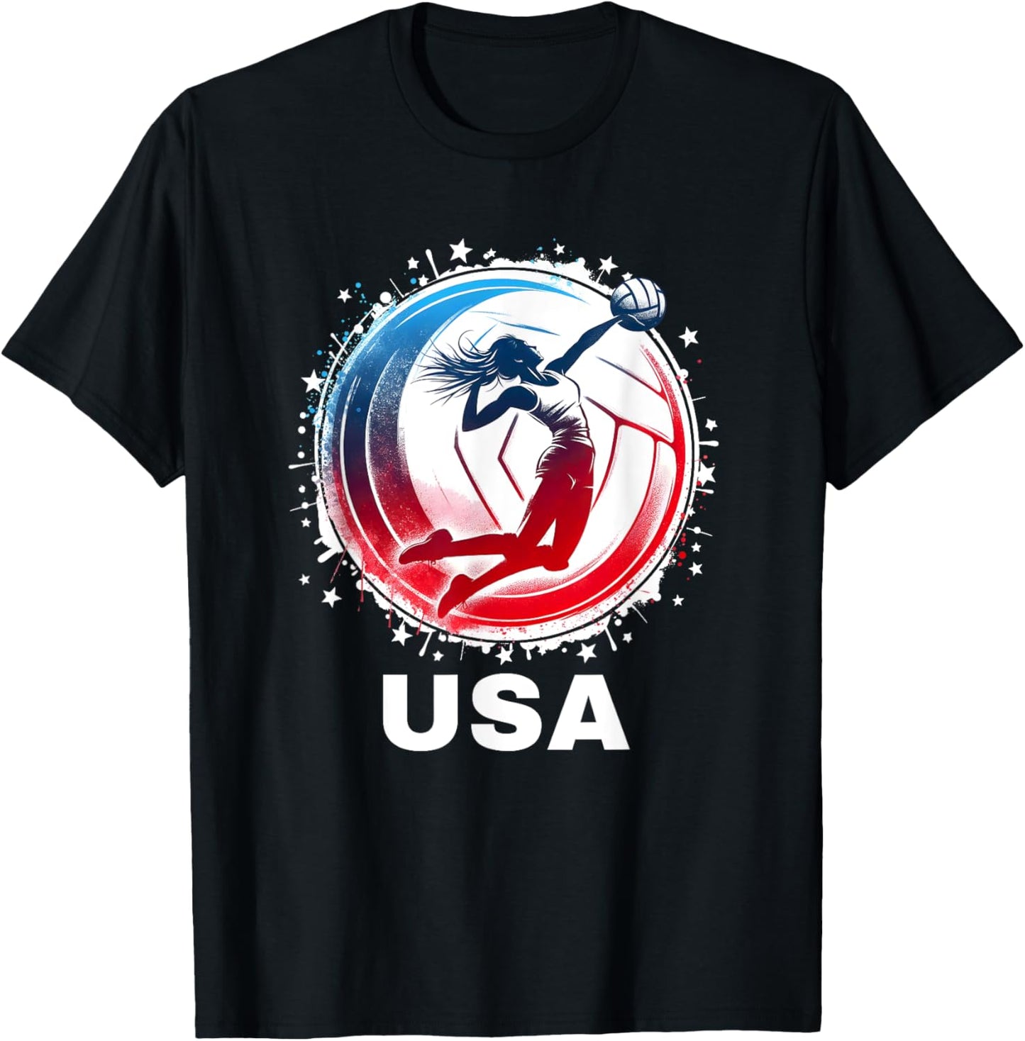 Volleyball USA Team Men Women Kids Volleyball Apparel USA T-Shirt - T-Shirt | Black
