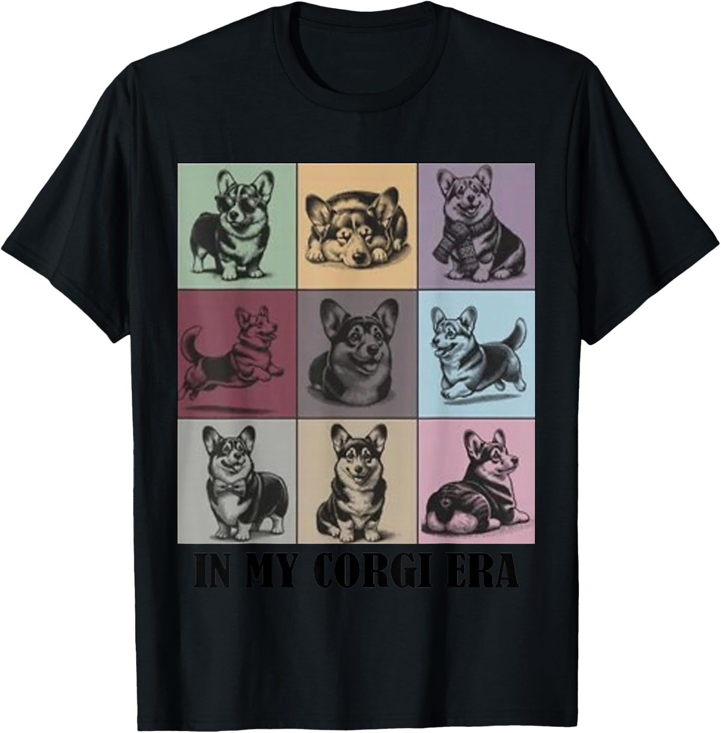 Funny Corgi Mom Quote in My Corgi Era Cool Dog Lovers T-Shirt - T-Shirt | Black