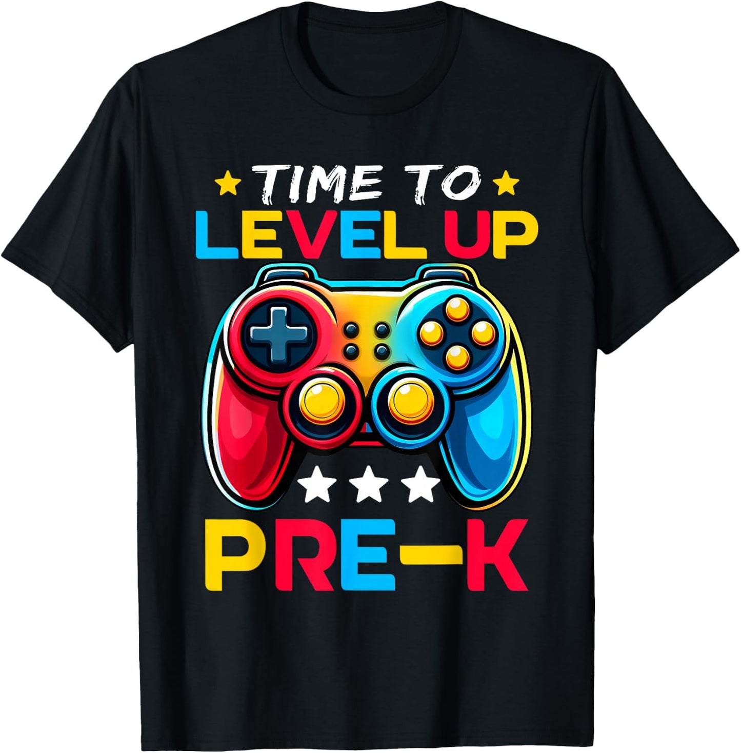 Time To Level Up Pre-K Video Gamer Kids Back To School T-Shirt - T-Shirt | Black