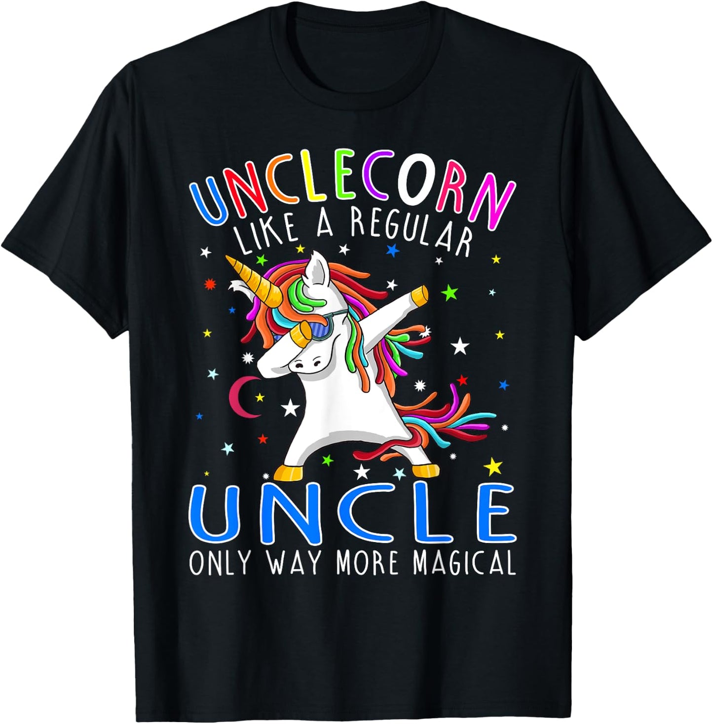 Unclecorn Like A Regular Uncle Only Way More Magical T-Shirt - T-Shirt | Black