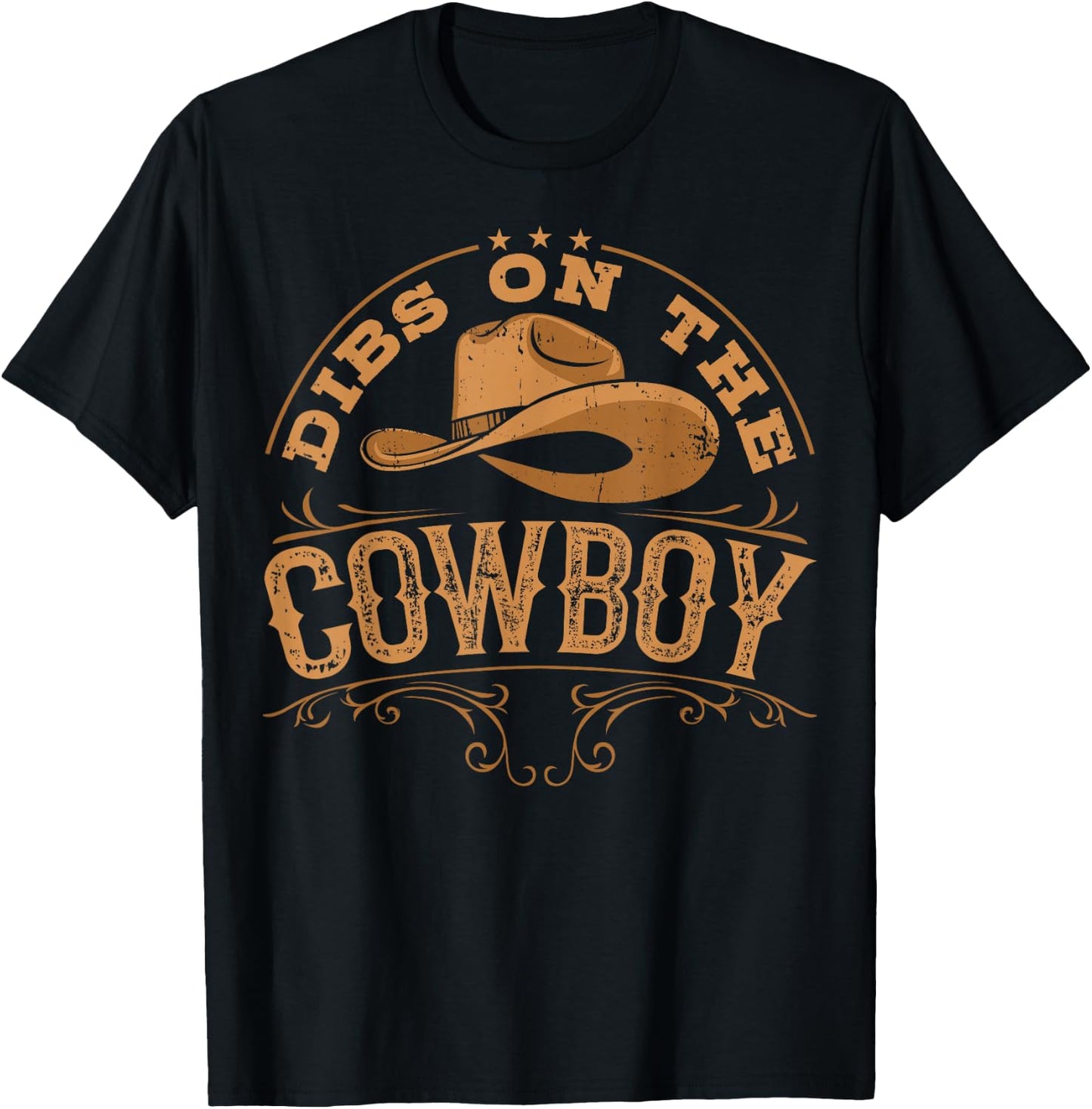 Dibs On The Cowboy Rodeo Ranch Girlfriend Wife Lipstick T-Shirt - T-Shirt | Black