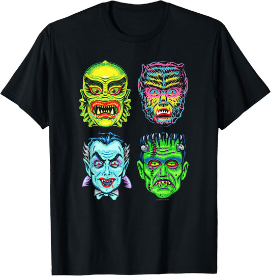 Retro Monster Horror Vampire Vintage Goon Face Retro-a-go-go T-Shirt - T-Shirt | Black