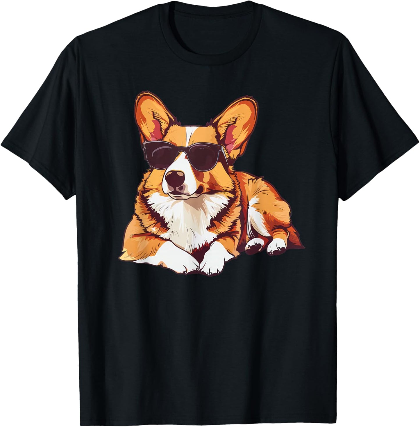 Pembroke Welsh Corgi Dog Sunglasses T-Shirt - T-Shirt | Black