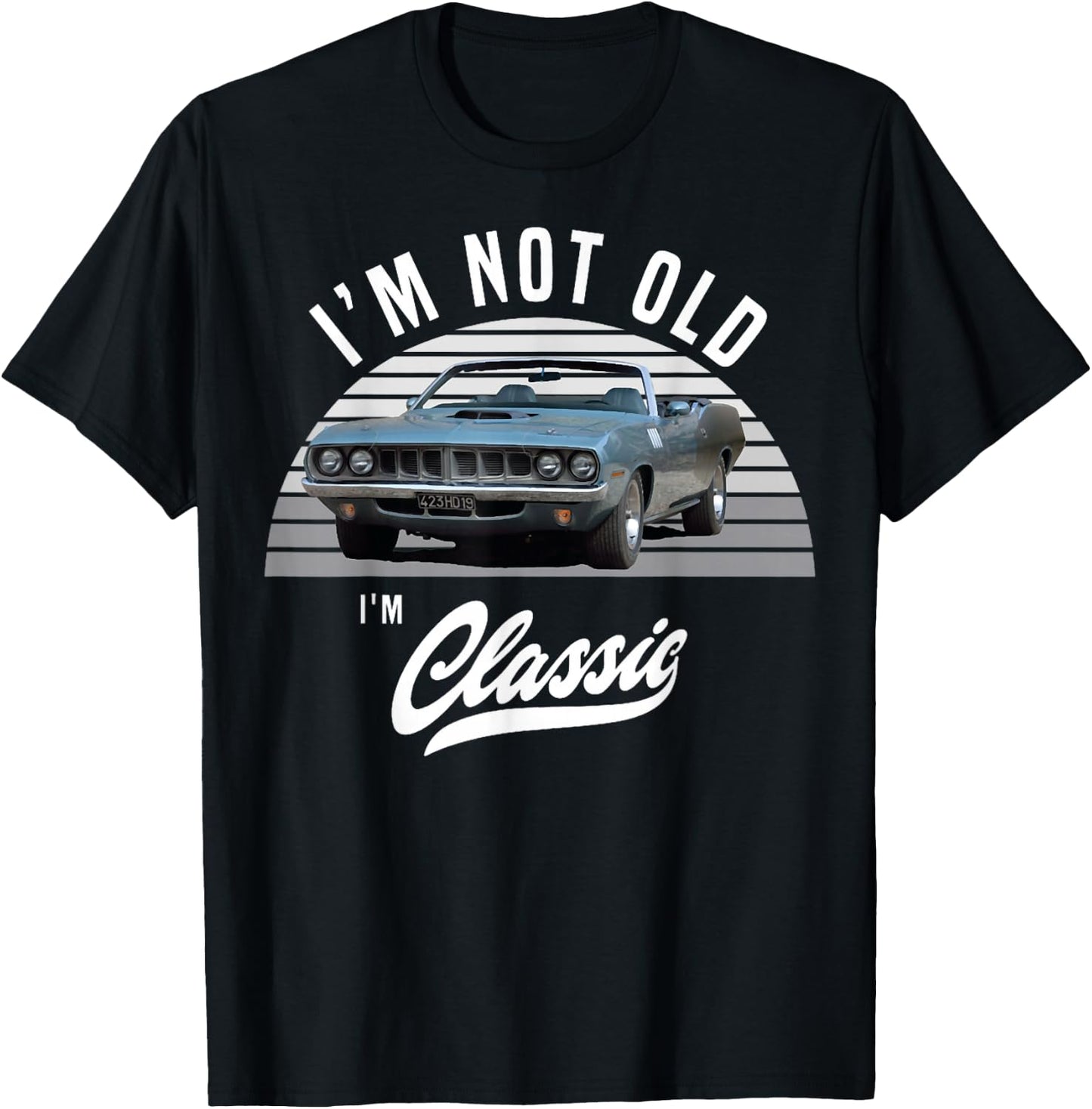 1971 Cuda Plymouth Barracuda Convertible Vintage Cars , Small T-Shirt - T-Shirt | Black