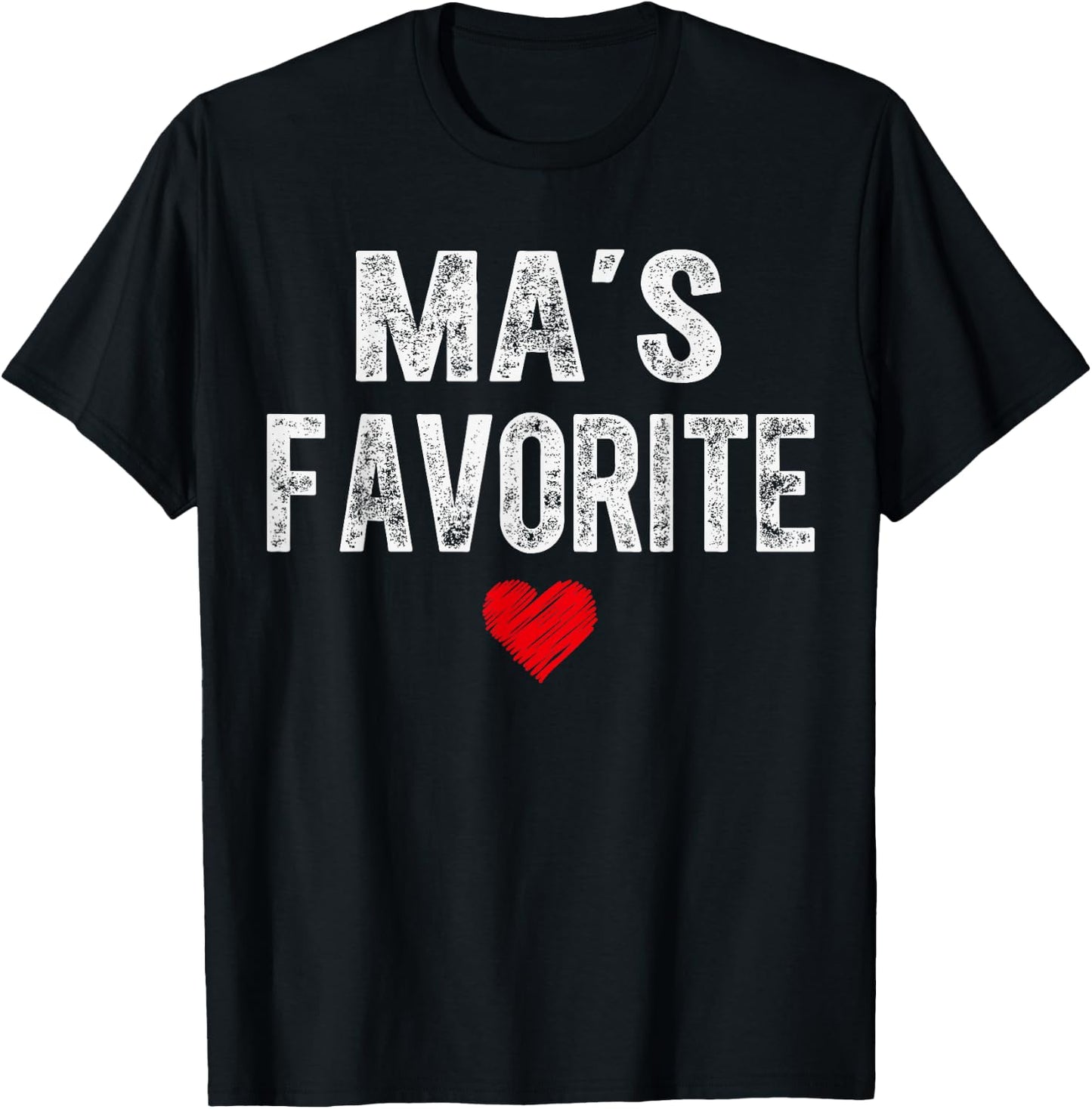 MA’S Favorite Heart Graphic for Mothers Day Grandchild T-Shirt - T-Shirt | Black