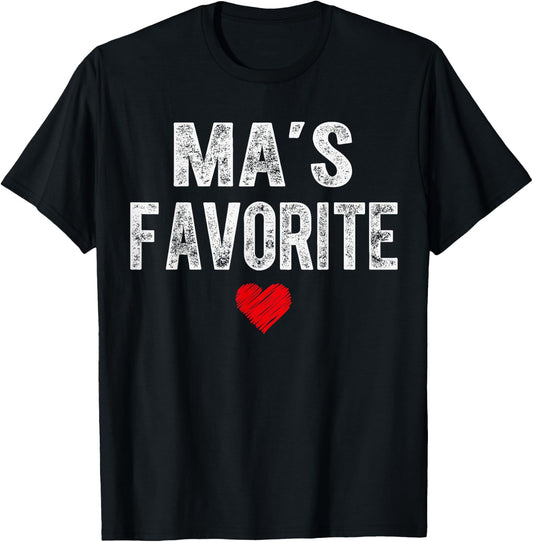 MA’S Favorite Heart Graphic for Mothers Day Grandchild T-Shirt - T-Shirt | Black