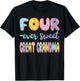 Four Ever Sweet Great Grandma Donut Lover 4Th Birthday Kids T-Shirt - T-Shirt | Black