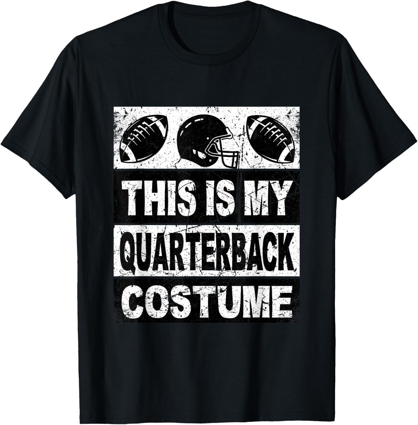 Retro This Is My Quarterback Costume Shirt Football T-Shirt - T-Shirt | Black