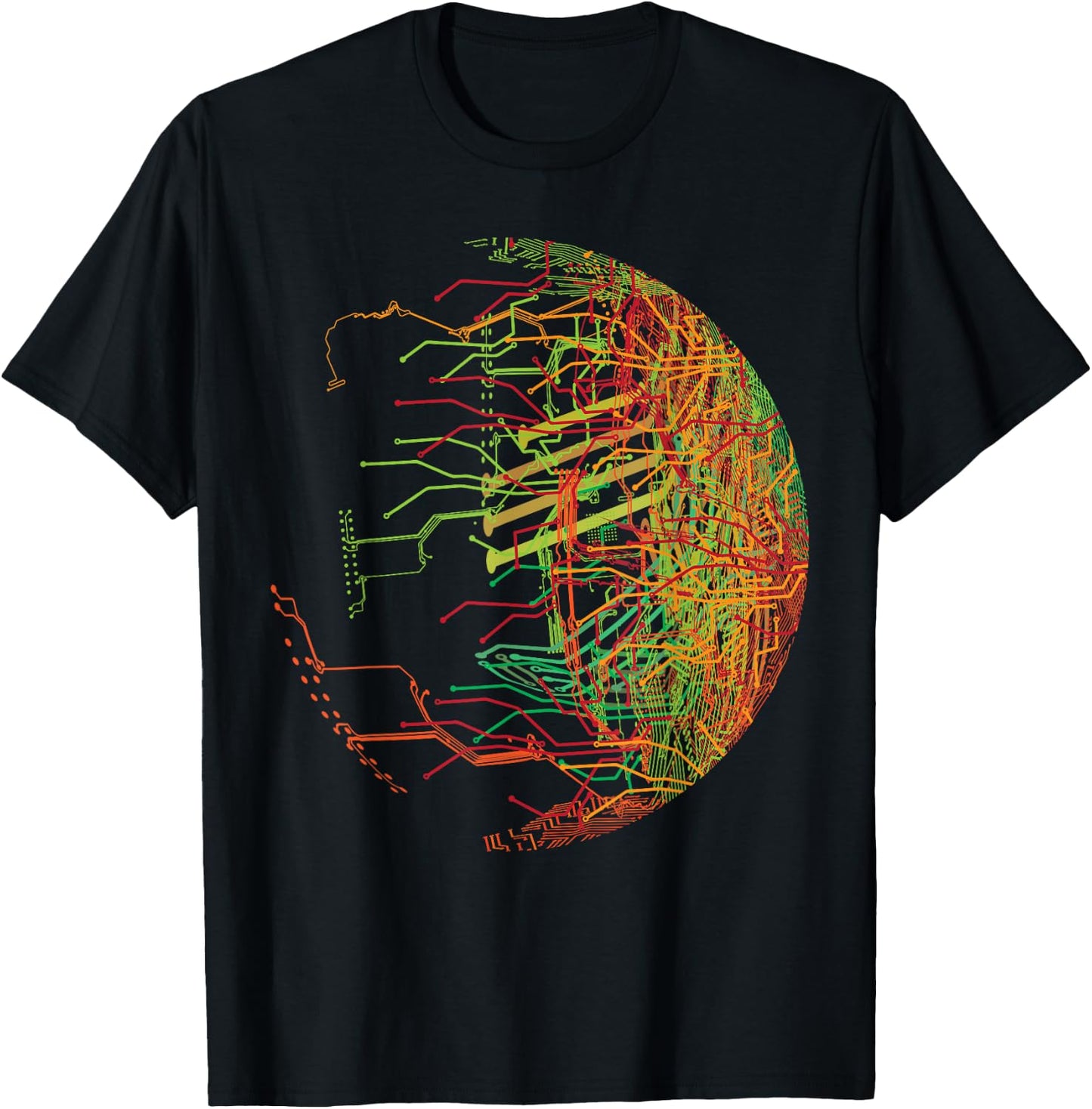 Binary World Gift - Motherboard CPU Chip Circuit Board T-Shirt - T-Shirt | Black