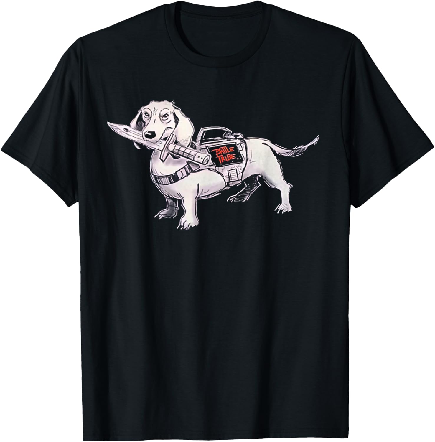 Battle Tribe “War Dog” Dachshund T-Shirt - T-Shirt | Black
