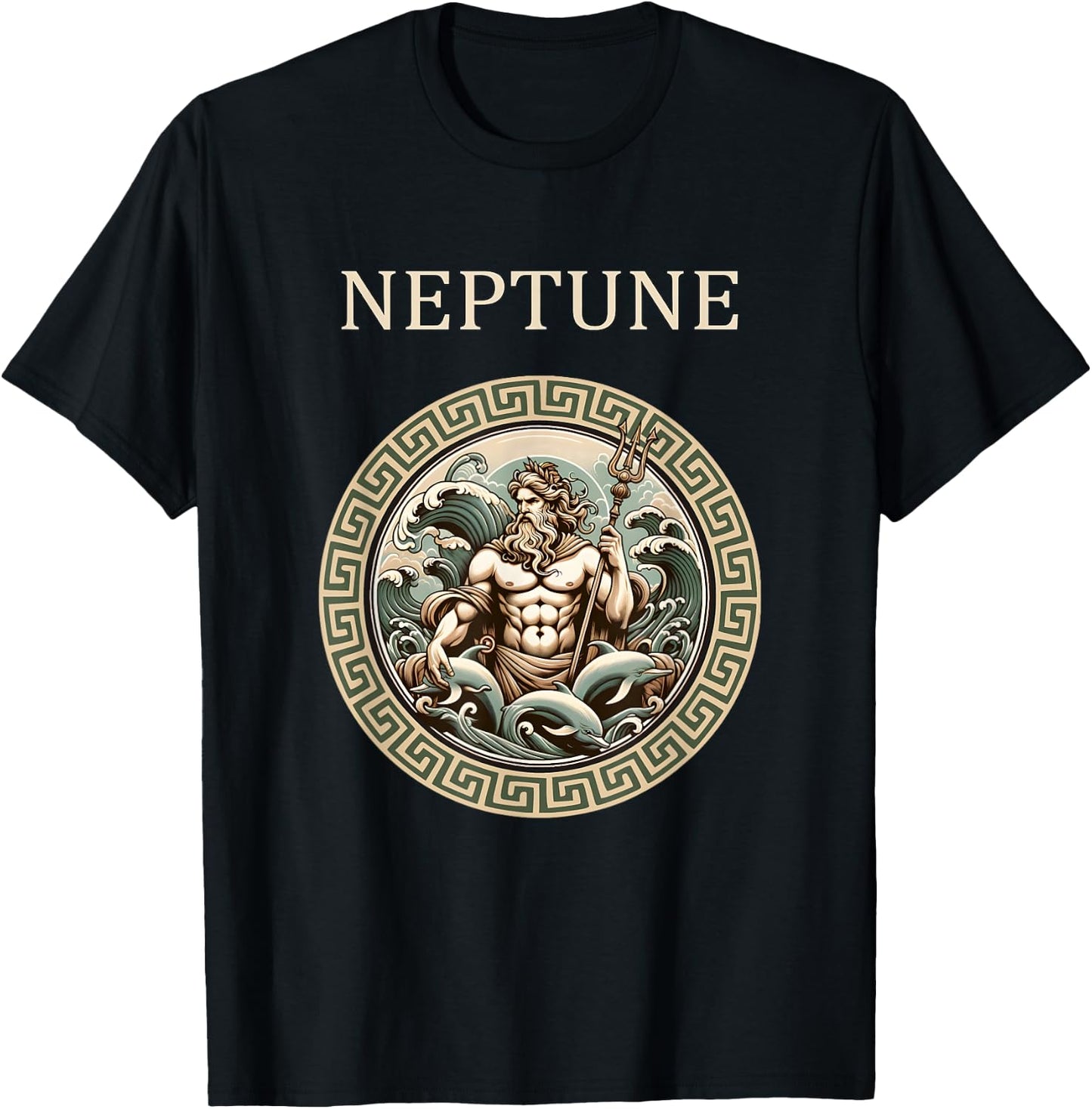Neptune Ancient Roman God of the Sea T-Shirt - T-Shirt | Black