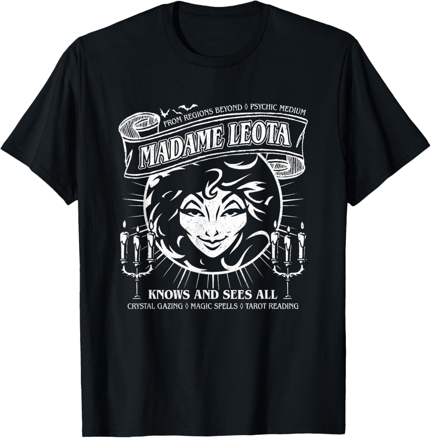 The Haunted Mansion Madame Leota Knows And Sees All Retro T-Shirt - T-Shirt | Black