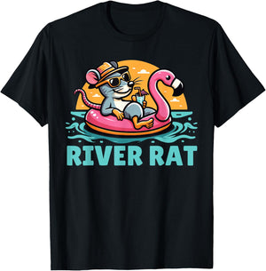 River Rat, River Floating, River Adventures, River Rat T-Shirt - T-Shirt | Black