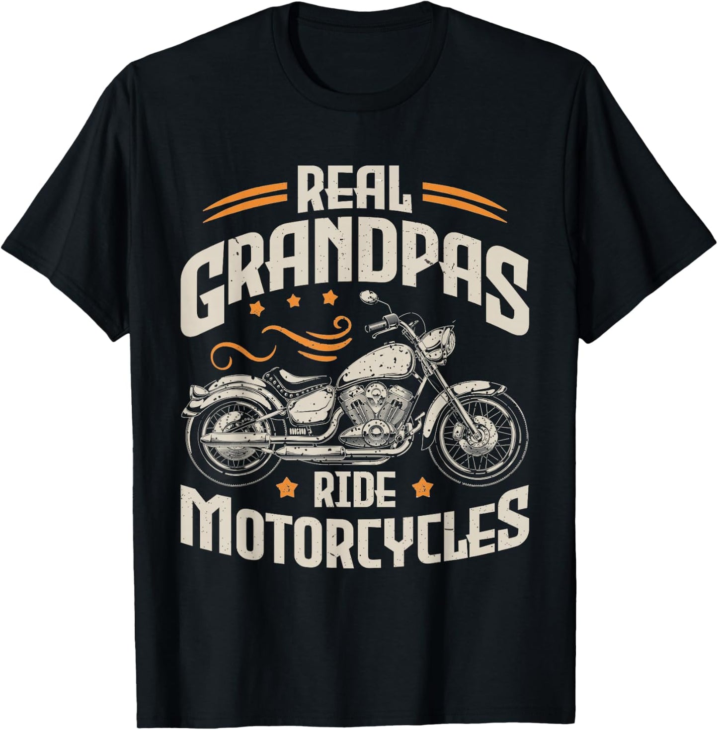 Real Grandpas Ride Motorcycles Funny Motorcycle Lover Biker T-Shirt - T-Shirt | Black