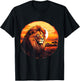 Lion Nature Wildlife African Animal Lovers Savanna Sunset T-Shirt - T-Shirt | Black