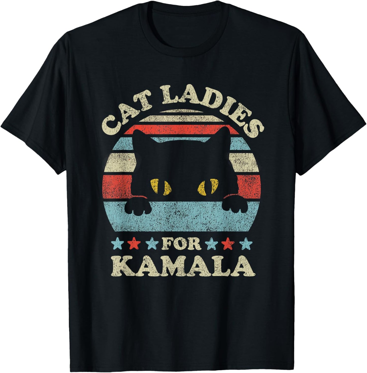 Cat Ladies for Kamala Harris Merch President 2024 Cat Lady T-Shirt - T-Shirt | Black