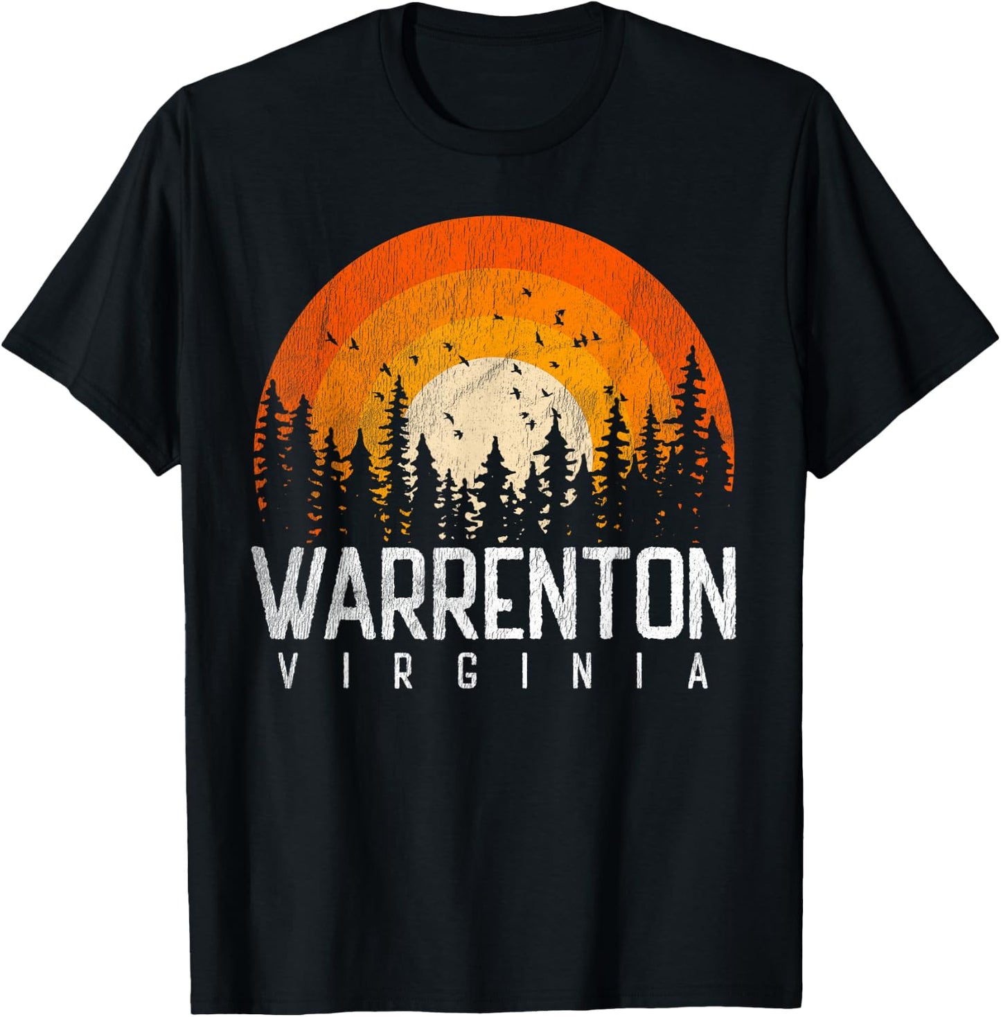 Warrenton Virginia VA Shirt Vintage 70s 80s 90s Retro Gift T-Shirt - T-Shirt | Black