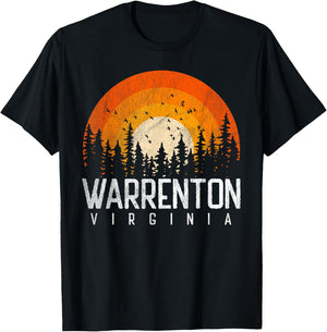 Warrenton Virginia VA Shirt Vintage 70s 80s 90s Retro Gift T-Shirt - T-Shirt | Black