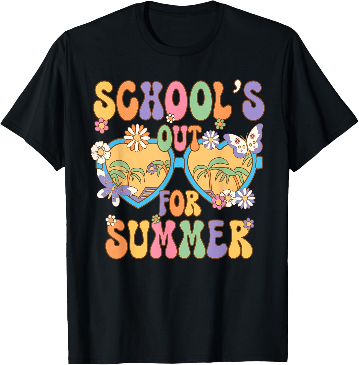 Schools Out For Summer Hawaii Beach Last Day Of School Retro Men Women Kids T-Shirt - T-Shirt | Black