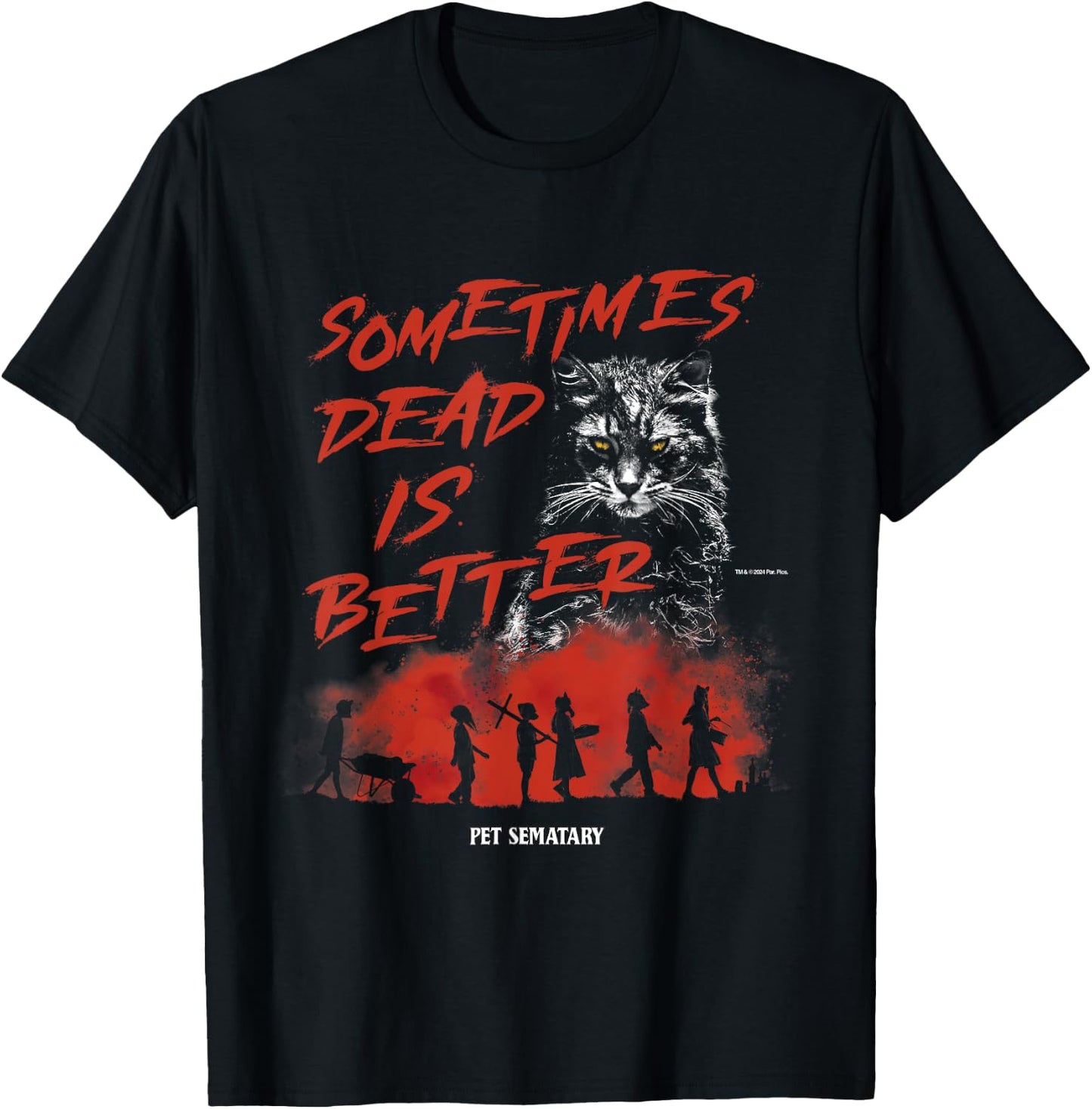 Pet Sematary Halloween Sometimes Dead is Better Cat Design T-Shirt - T-Shirt | Black
