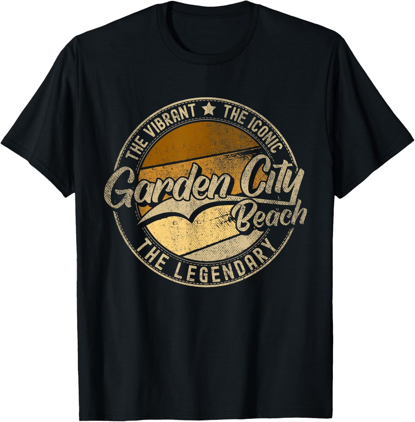 Garden City Beach SC | South Carolina | Vintage Distressed Men Women Kids T-Shirt - T-Shirt | Black