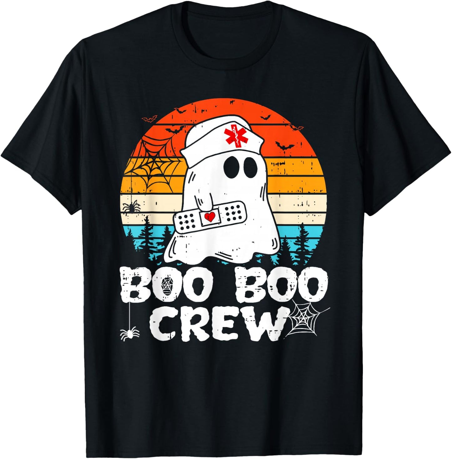 Boo Boo Crew Nurse Shirt Funny Ghost Women Halloween Nurse T-Shirt - T-Shirt | Black