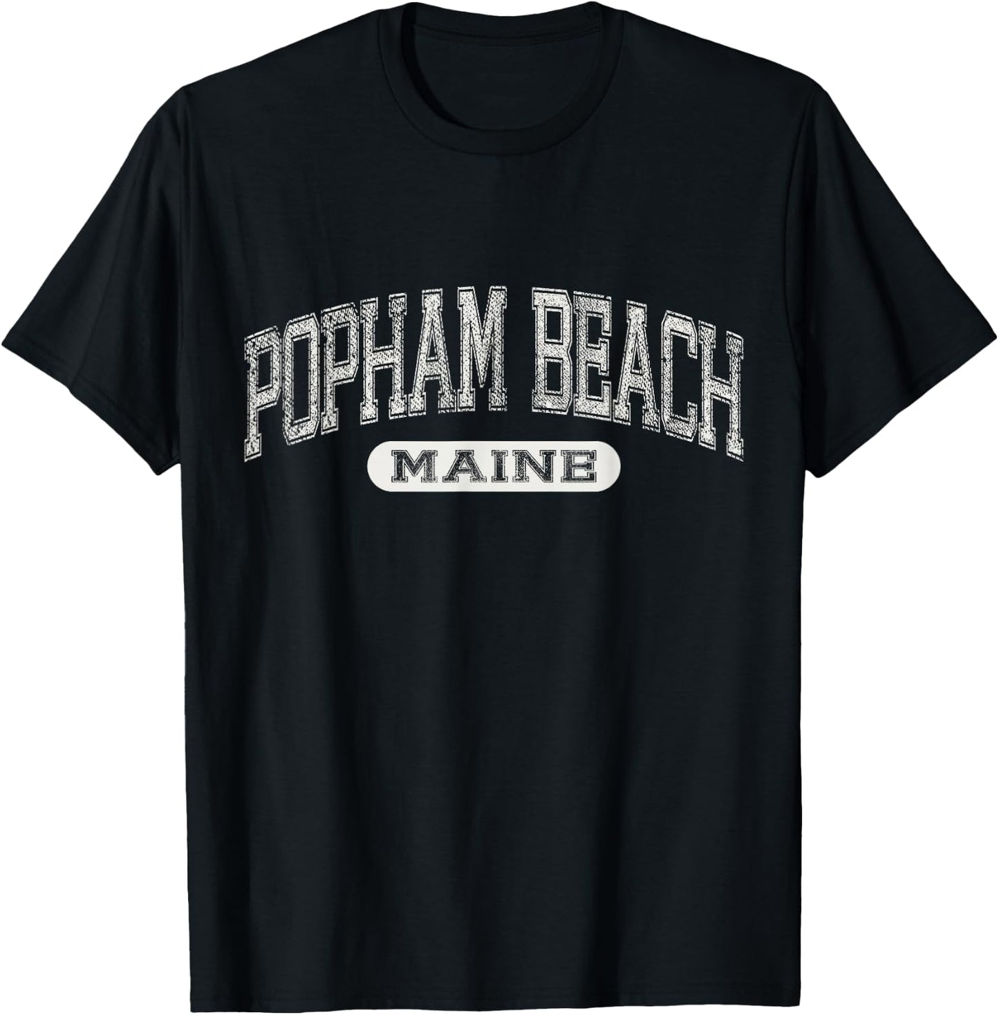 Vintage Popham Beach Maine Distressed Beach Classic T-Shirt - T-Shirt | Black