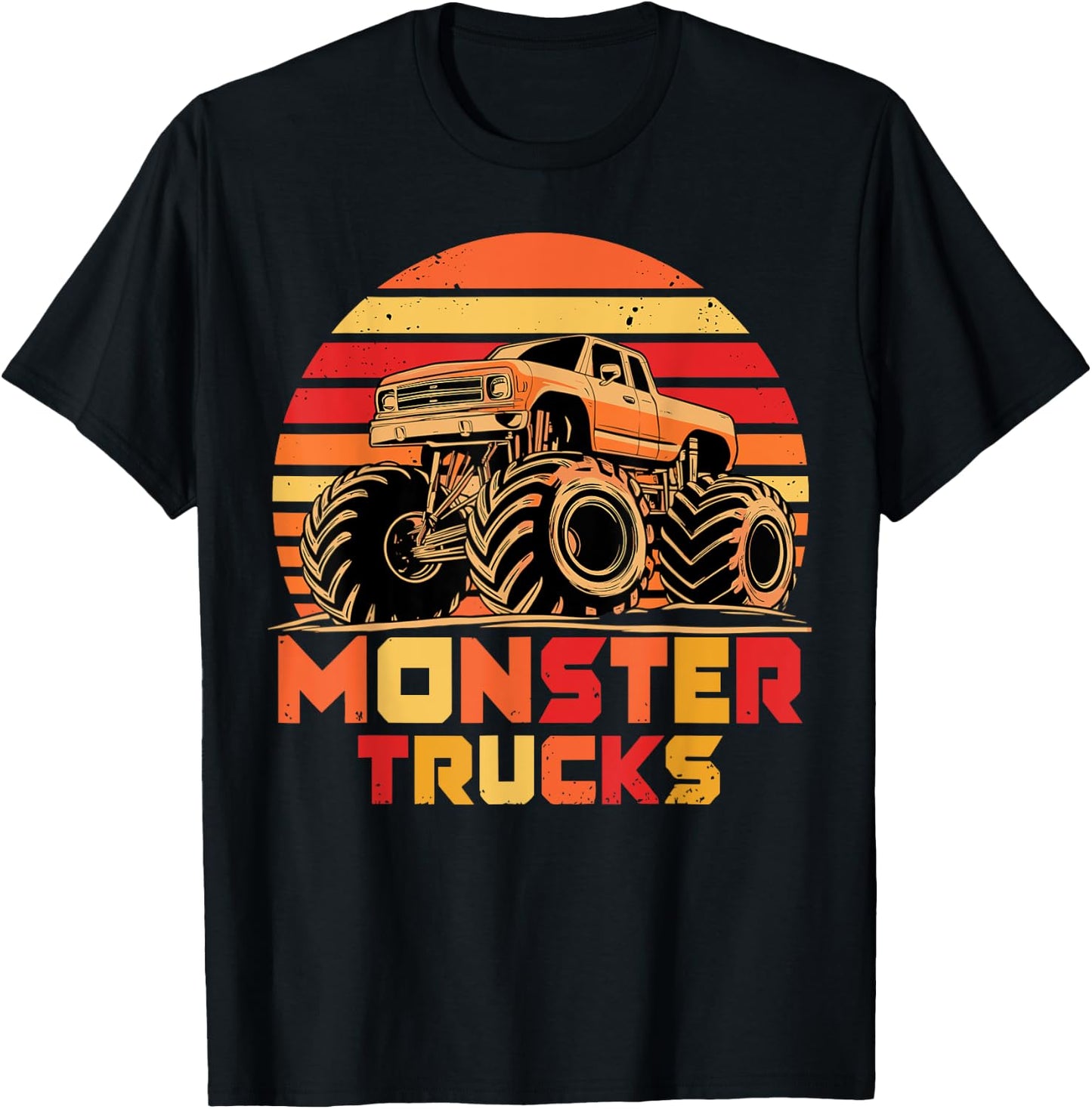 Monster Truck Retro Monster Trucks T-Shirt - T-Shirt | Black