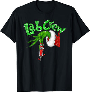 Lab Crew Nurse Merry Christmas Laboratory Xmas Pajamas Funny T-Shirt - T-Shirt | Black