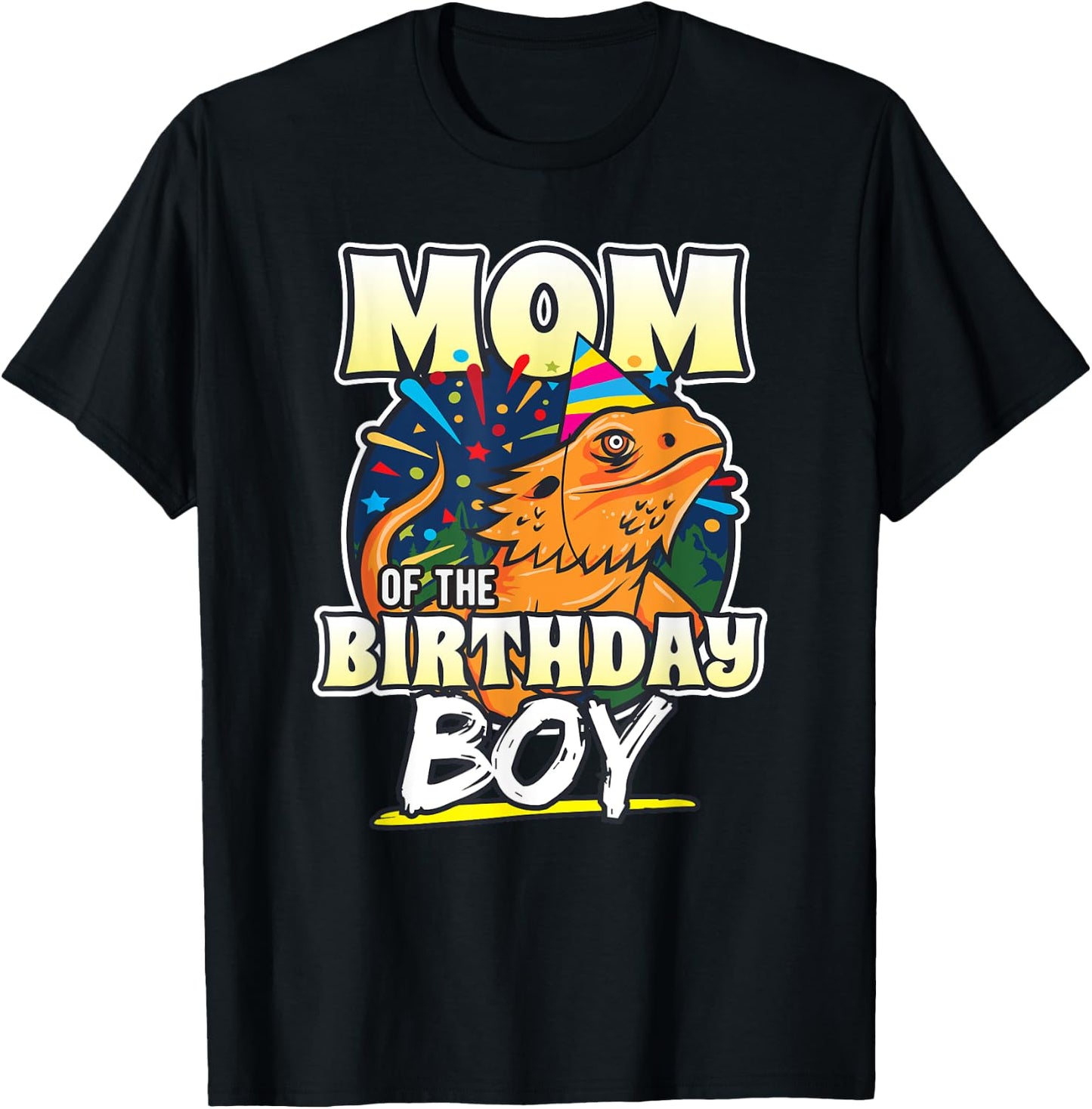 Mom of Birthday Boy - Kids Reptile Birthday Party T-Shirt - T-Shirt | Black