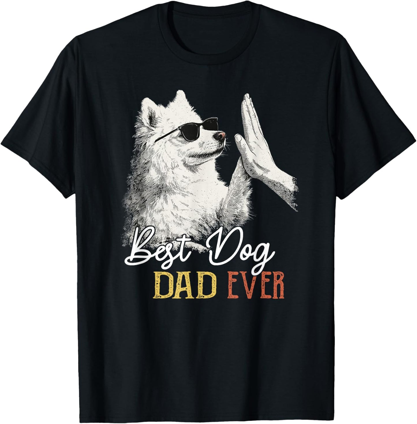 Best American Eskimo Dad Ever Men Dog Lover Fathers Day T-Shirt - T-Shirt | Black