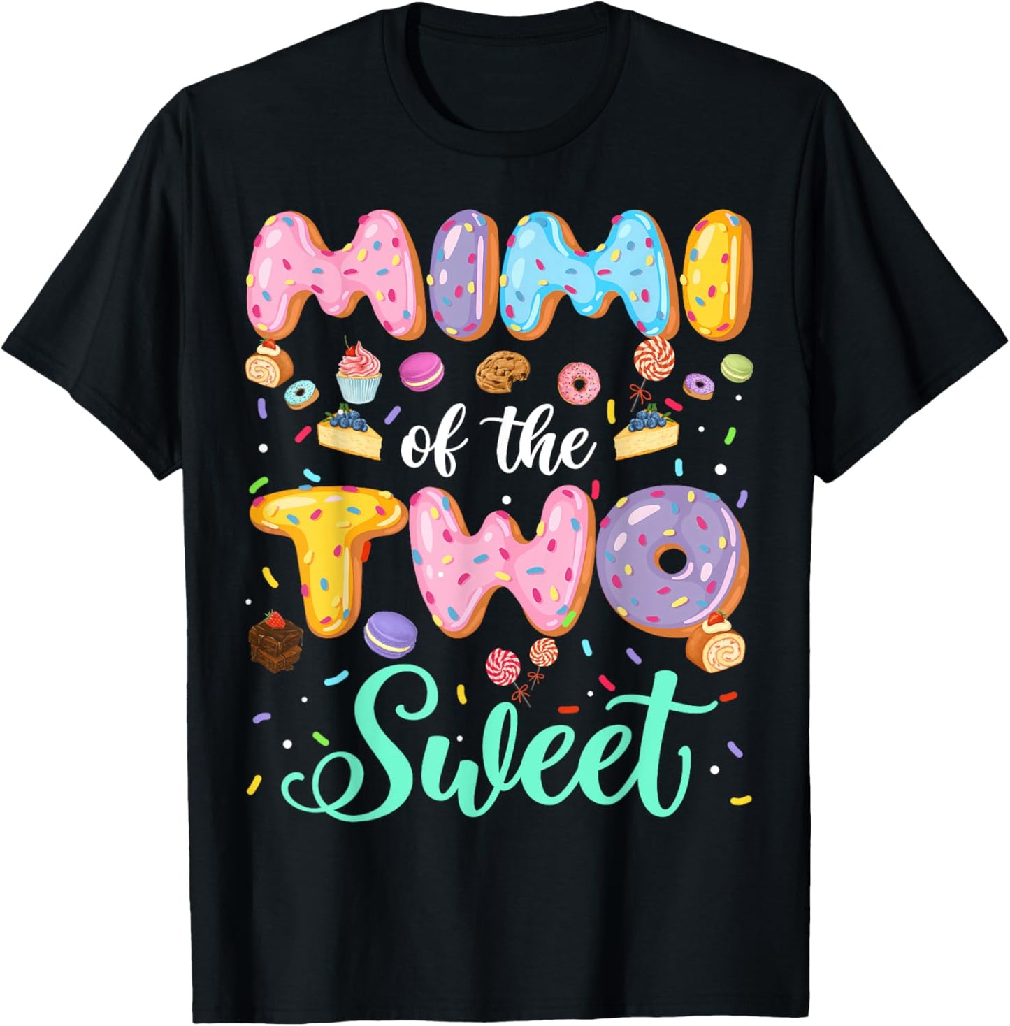Mimi Of The Two Sweet 2Nd Birthday Girl Donut Lover T-Shirt - T-Shirt | Black