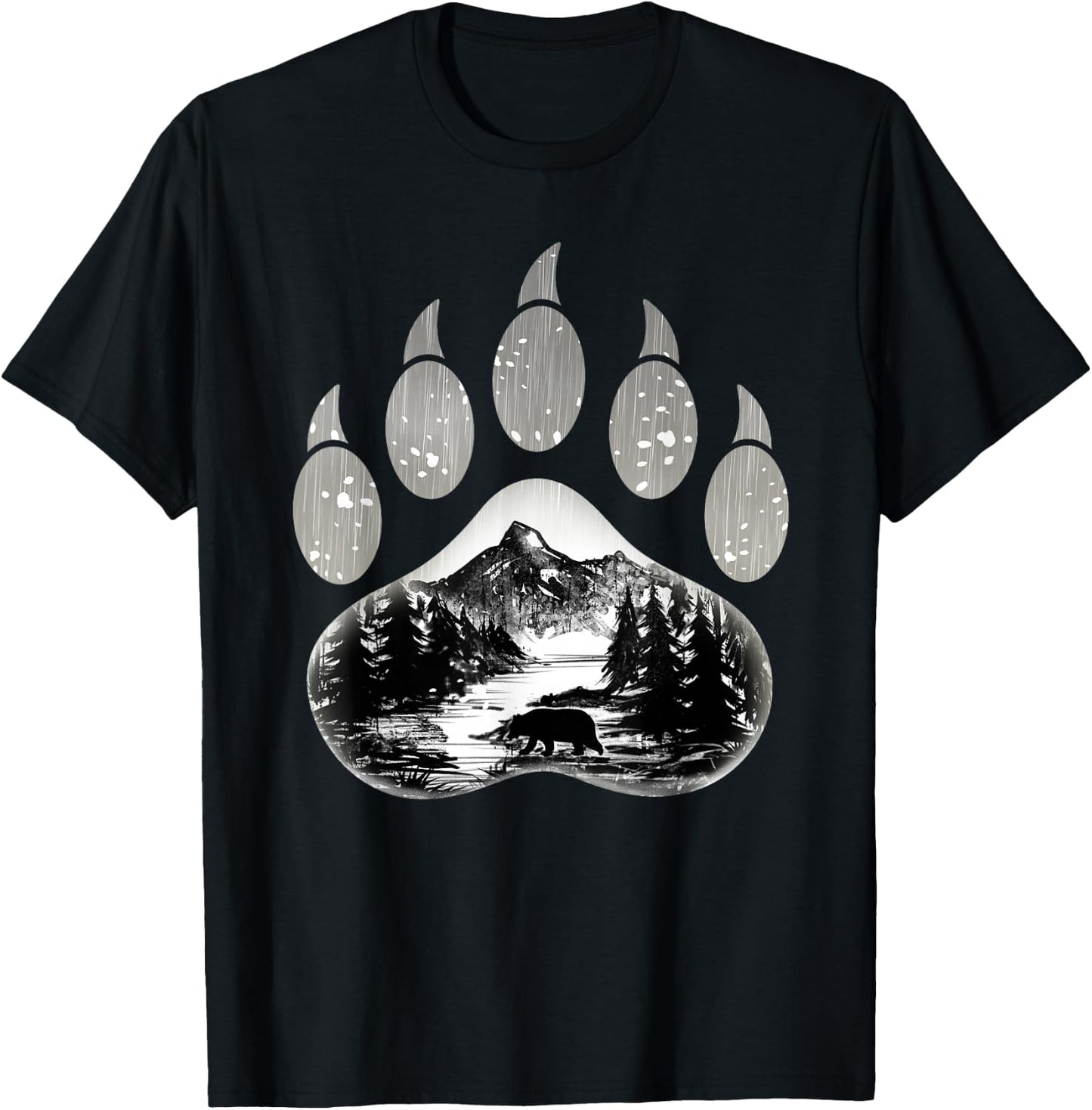 Native American Indian Bear Claws Funny Mountain Animal Gift T-Shirt - T-Shirt | Black