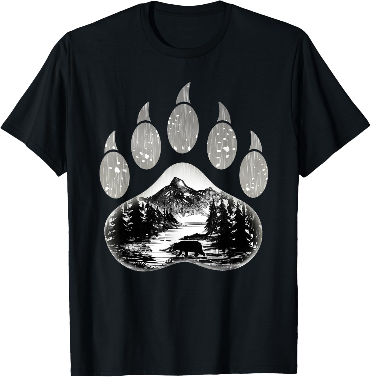 Native American Indian Bear Claws Funny Mountain Animal Gift T-Shirt - T-Shirt | Black