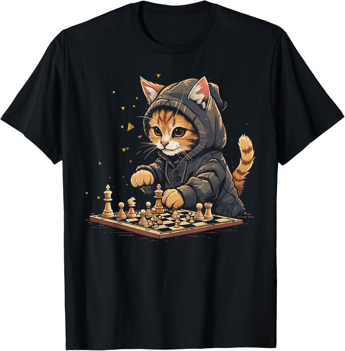 Chess , & Kids Cat Chess Player T-Shirt - T-Shirt | Black