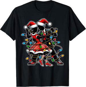 Sock Hop Dance 50s Christmas Hat Xmas T-Shirt - T-Shirt | Black