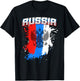 Russian Flag Gift , Women And Kids Team Russia Eagle T-Shirt - T-Shirt | Black