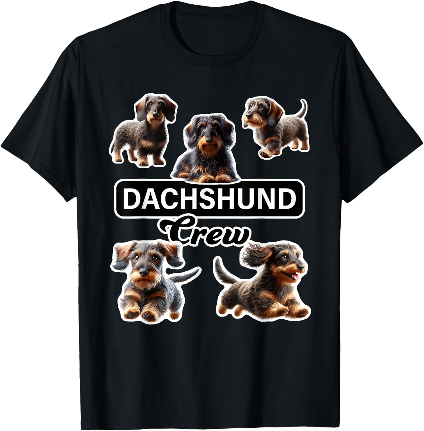 Wirehaired Dachshund Crew T-Shirt - T-Shirt | Black