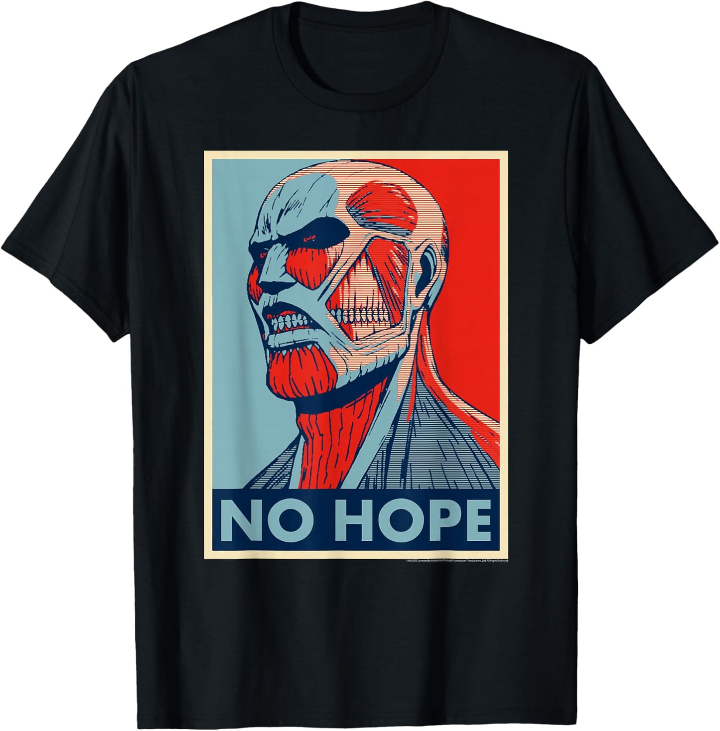 Attack on Titan Colossus Titan No Hope Poster Art Anime T-Shirt - T-Shirt | Black