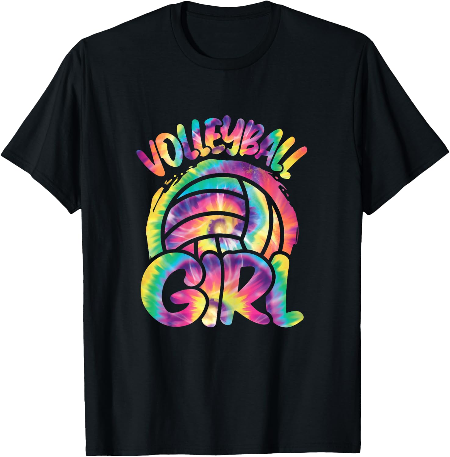 Volleyball Girl Volleyball Player Colorful Women Girls T-Shirt - T-Shirt | Black