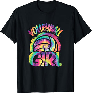 Volleyball Girl Volleyball Player Colorful Women Girls T-Shirt - T-Shirt | Black