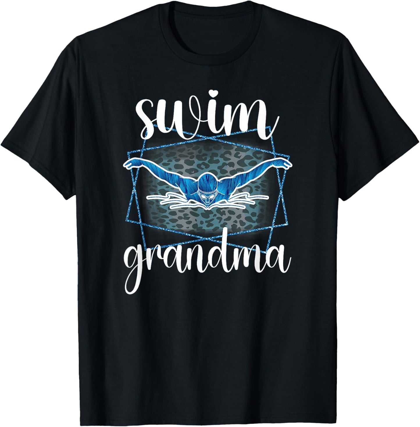 Swim Grandma Proud Grandmother Of A Swimmer Grandma T-Shirt - T-Shirt | Black