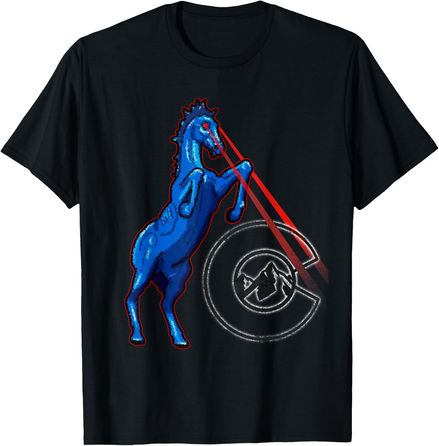 Blucifer - Denver Airport Creepy Horse T-Shirt - T-Shirt | Black