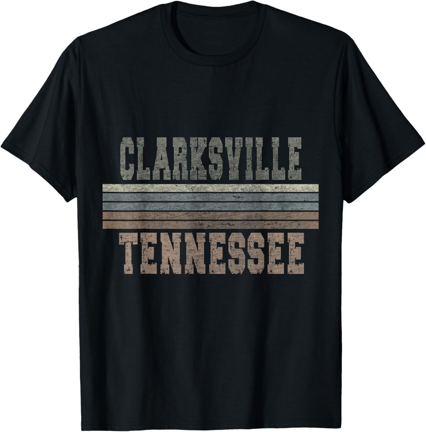Retro Clarksville Tennessee T-Shirt - T-Shirt | Black