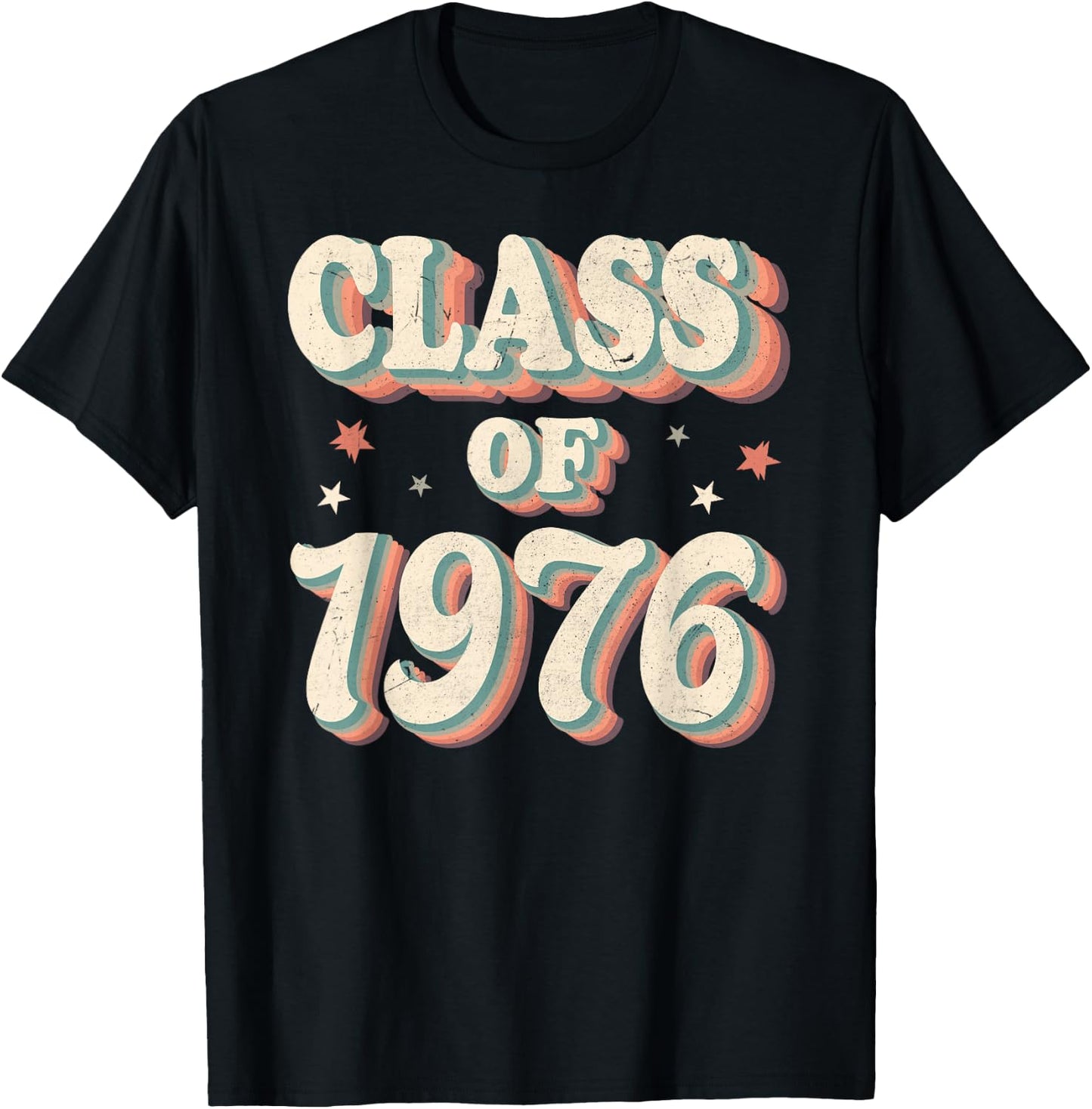 Vintage Class Of 1976 76 High School Graduation T-Shirt - T-Shirt | Black